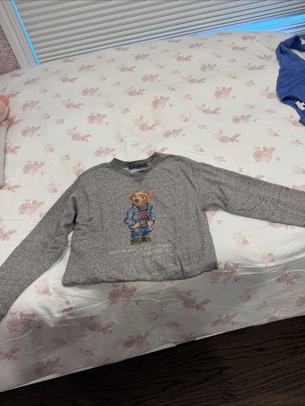 Ralph Lauren Gray Kids Bear Crewneck Sweatshirt
